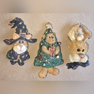 Festive Animal Figurines Set. Boyds Collection